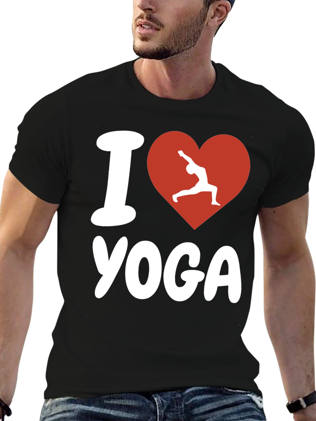 I Love Yoga Graphic Tee - Black Unisex T-Shirt