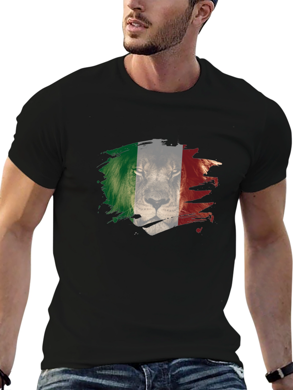 Lion Italy Flag Mens T-Shirt