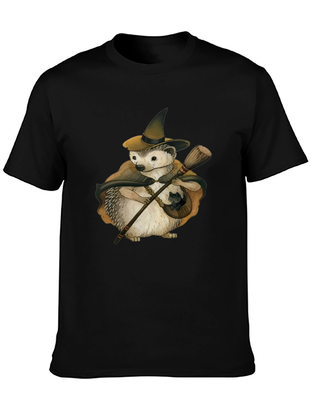 Whimsical Hedgehog Witch T-Shirt