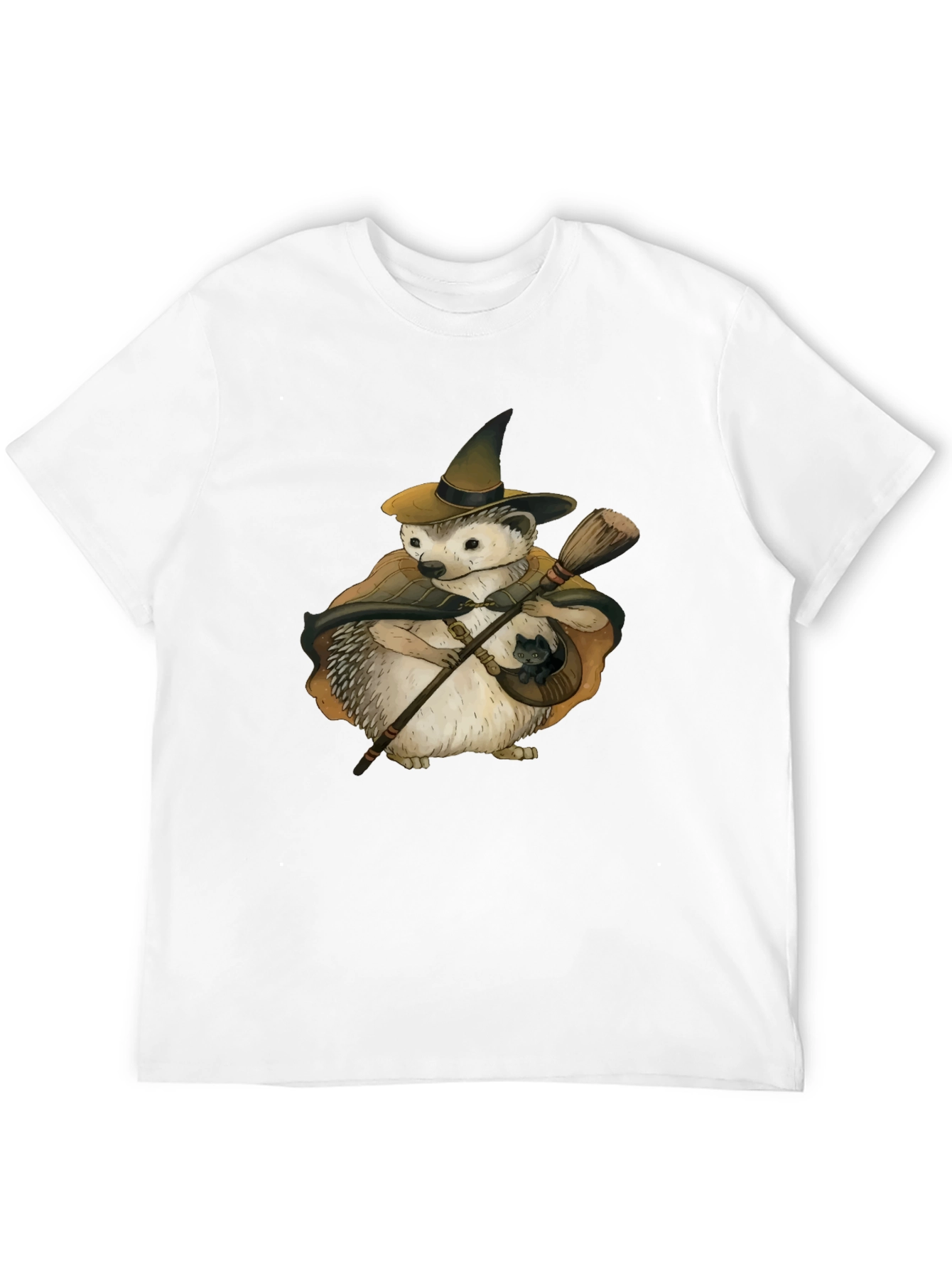 Whimsical Hedgehog Witch T-Shirt