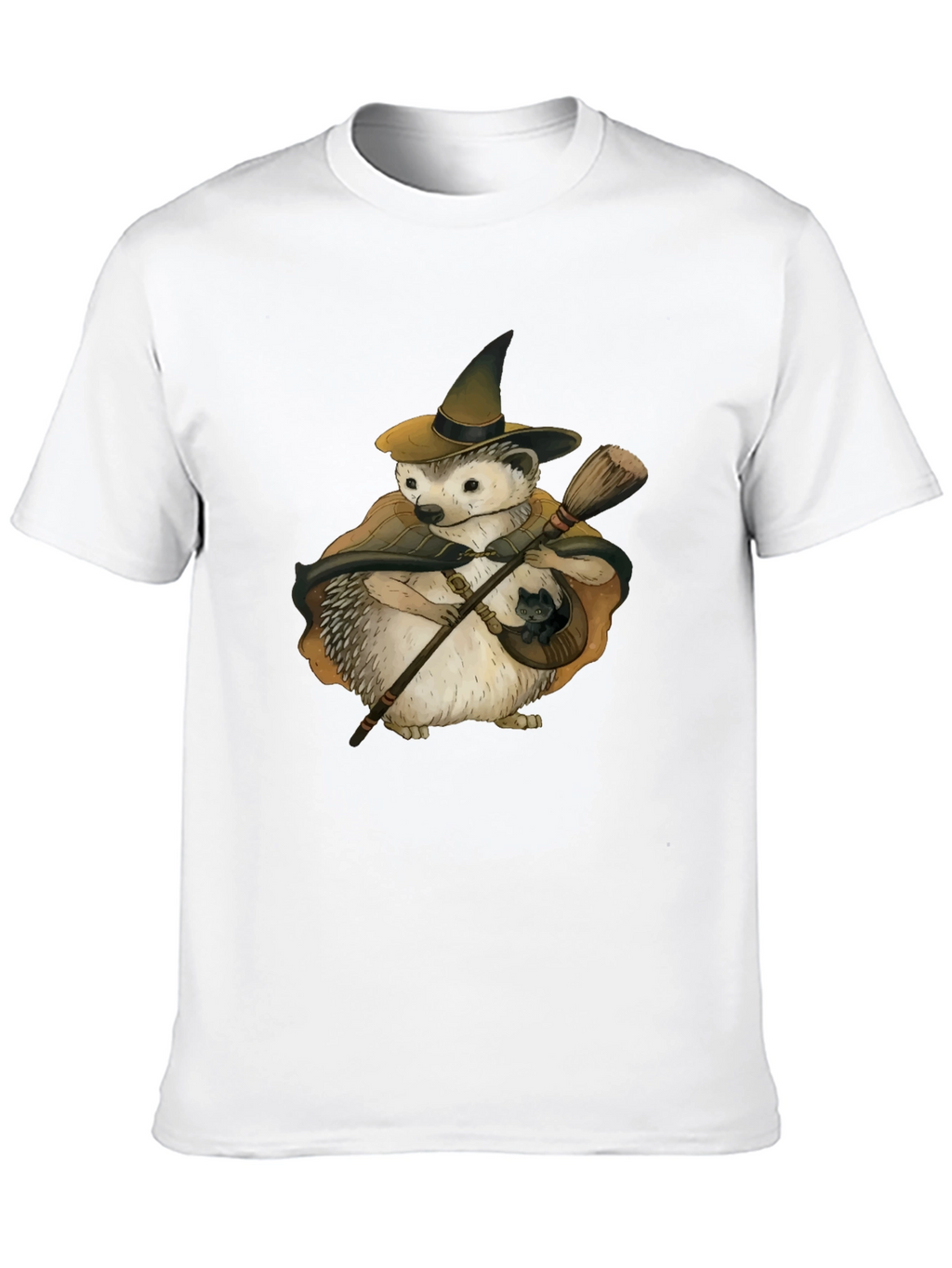 Whimsical Hedgehog Witch T-Shirt