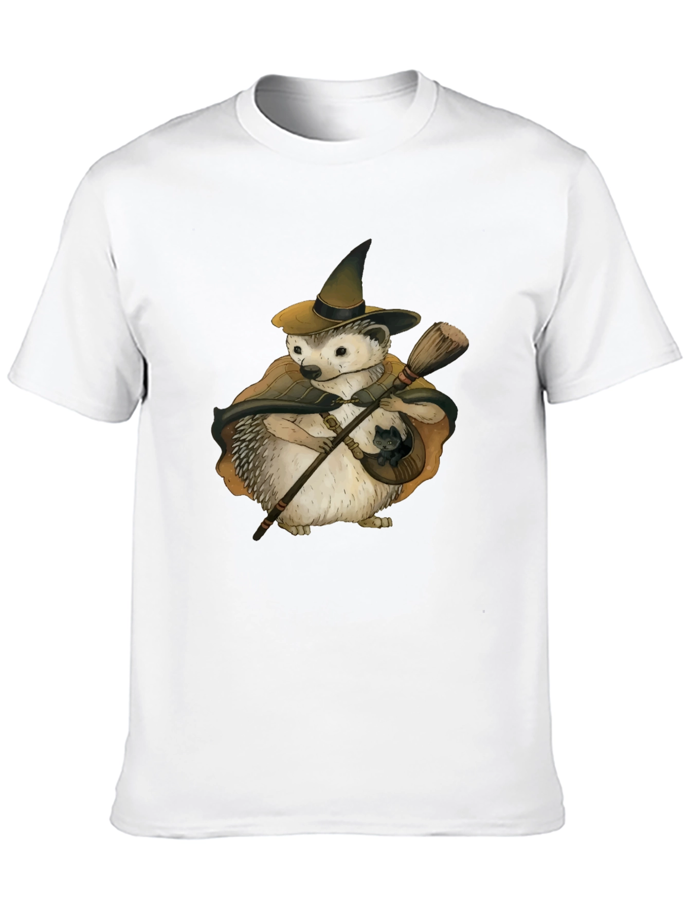 Whimsical Hedgehog Witch T-Shirt
