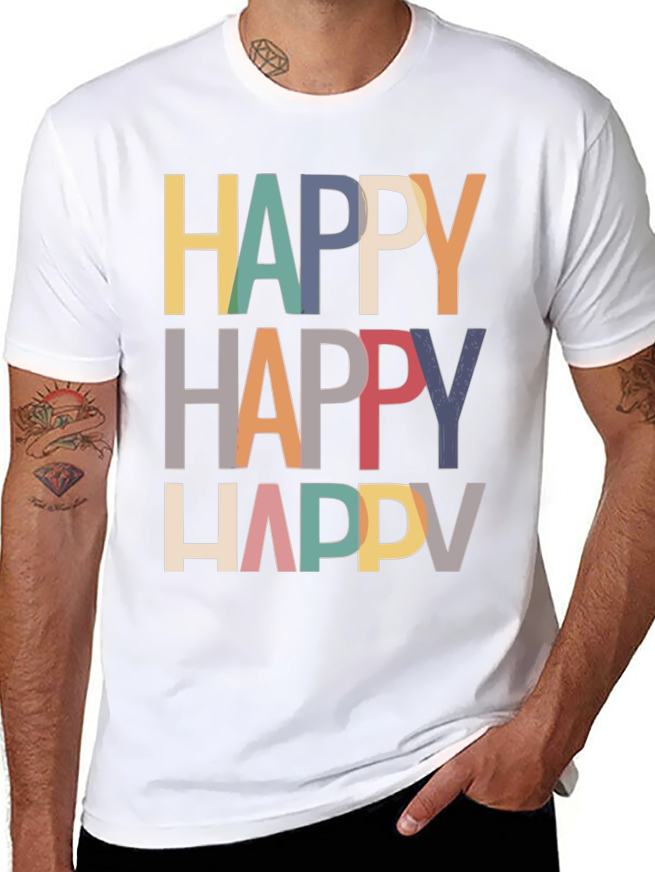Happy Graphic Tee - Modern Fun T-Shirt