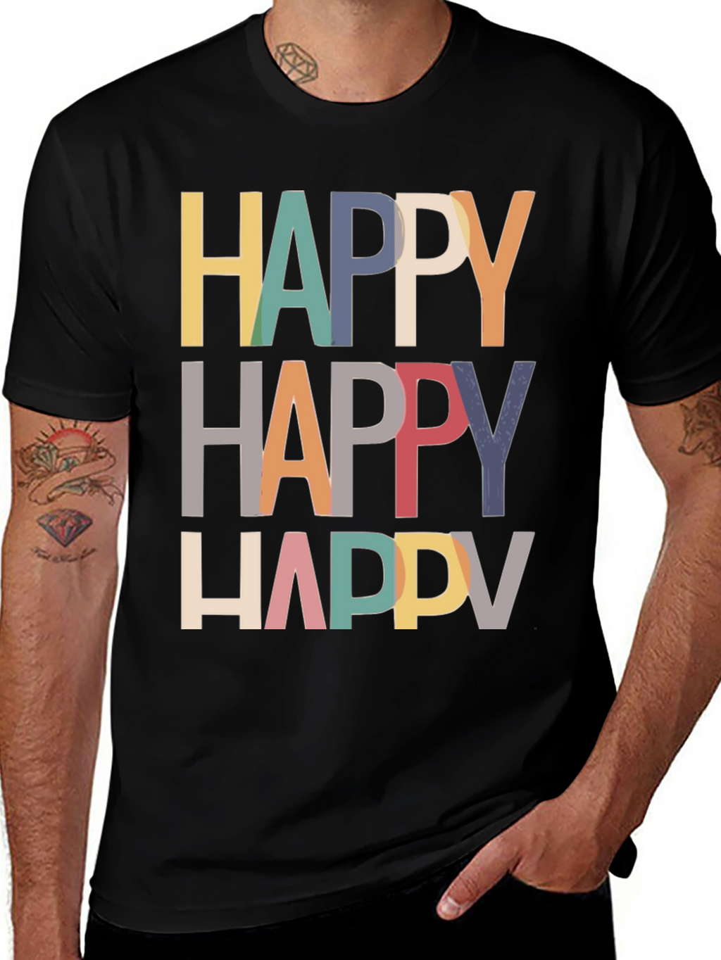 Happy Graphic Tee - Modern Fun T-Shirt
