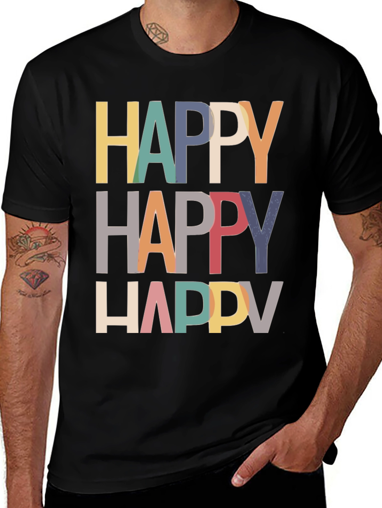 Happy Graphic Tee - Modern Fun T-Shirt