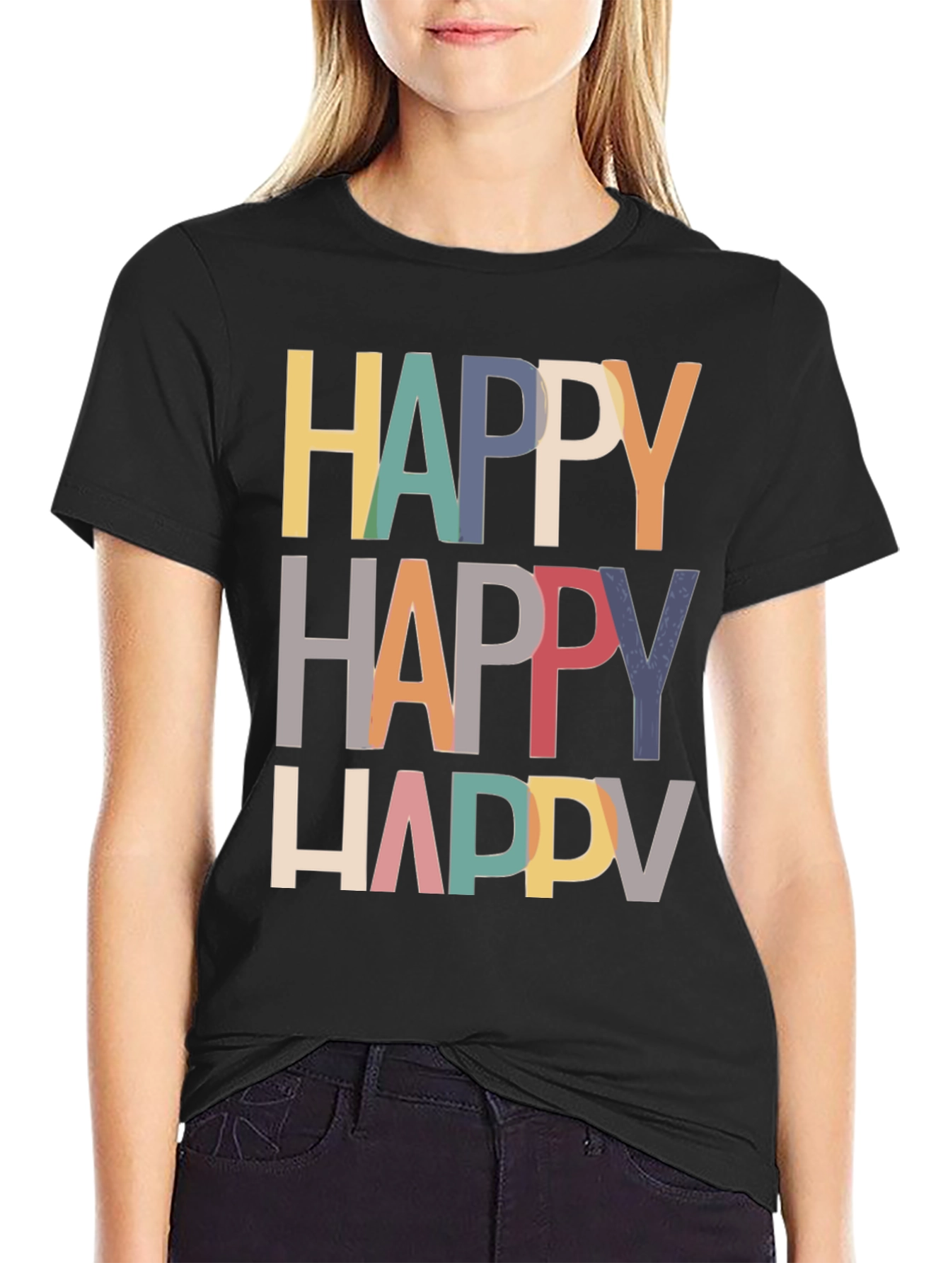 Happy Graphic Tee - Modern Fun T-Shirt