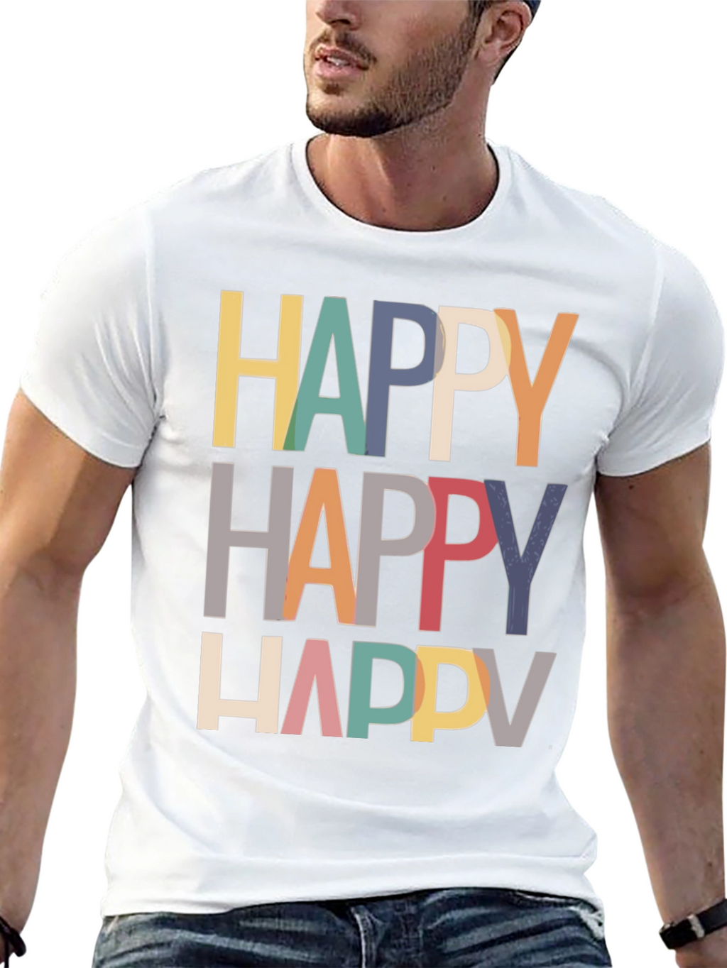 Happy Graphic Tee - Modern Fun T-Shirt