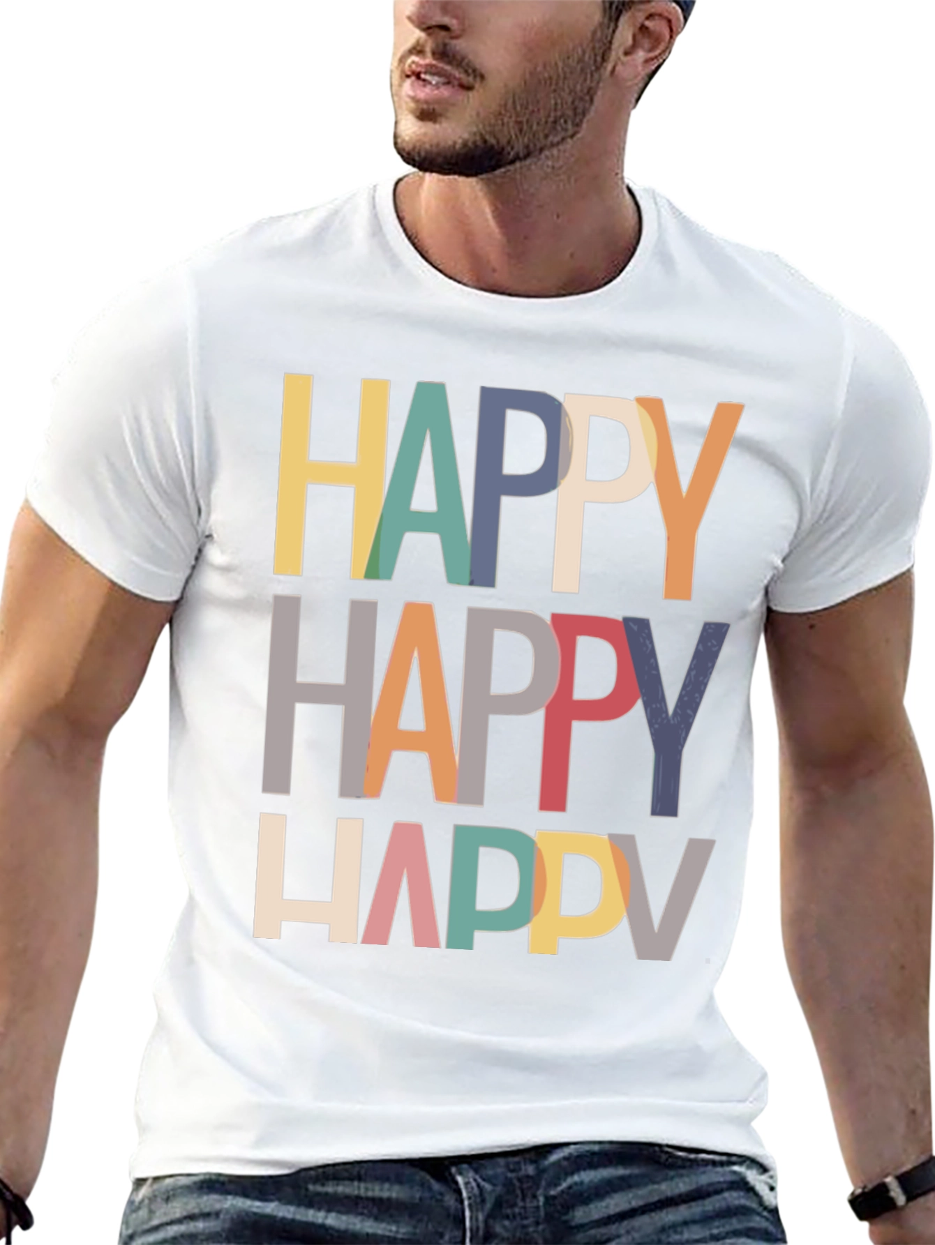 Happy Graphic Tee - Modern Fun T-Shirt