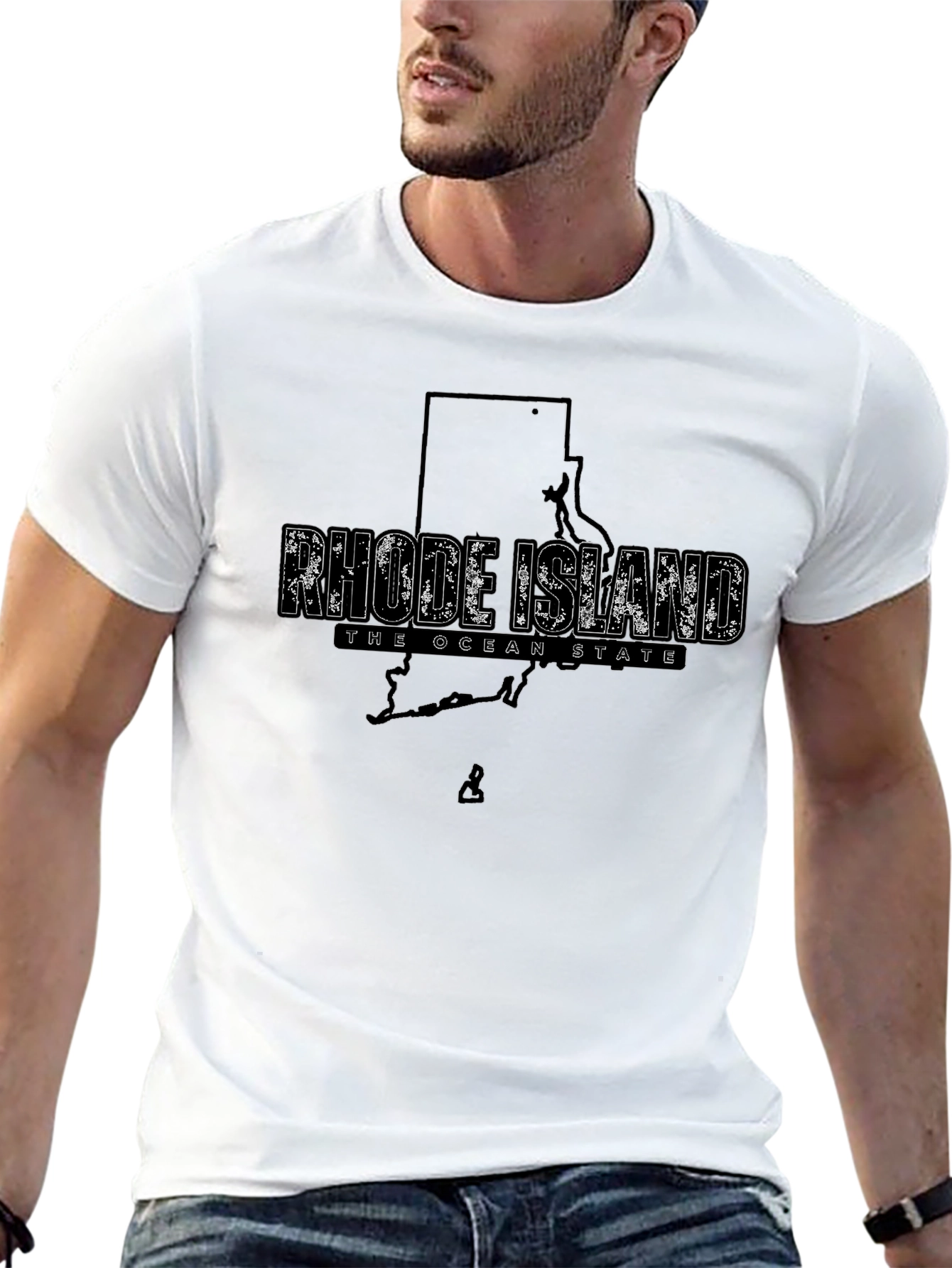 Rhode Island State Map T-Shirt - The Ocean State