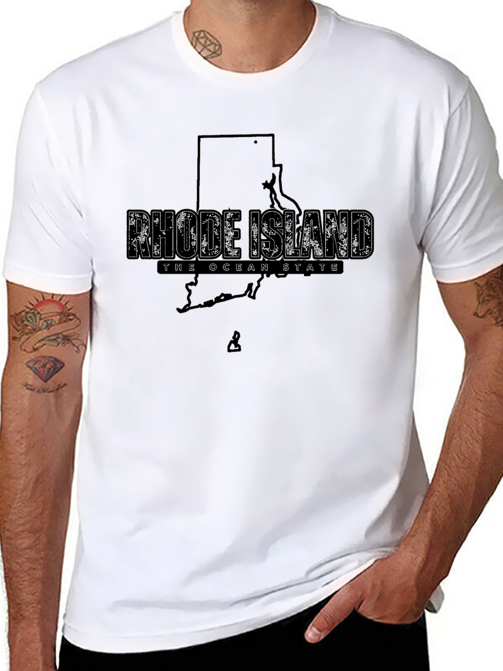 Rhode Island State Map T-Shirt - The Ocean State