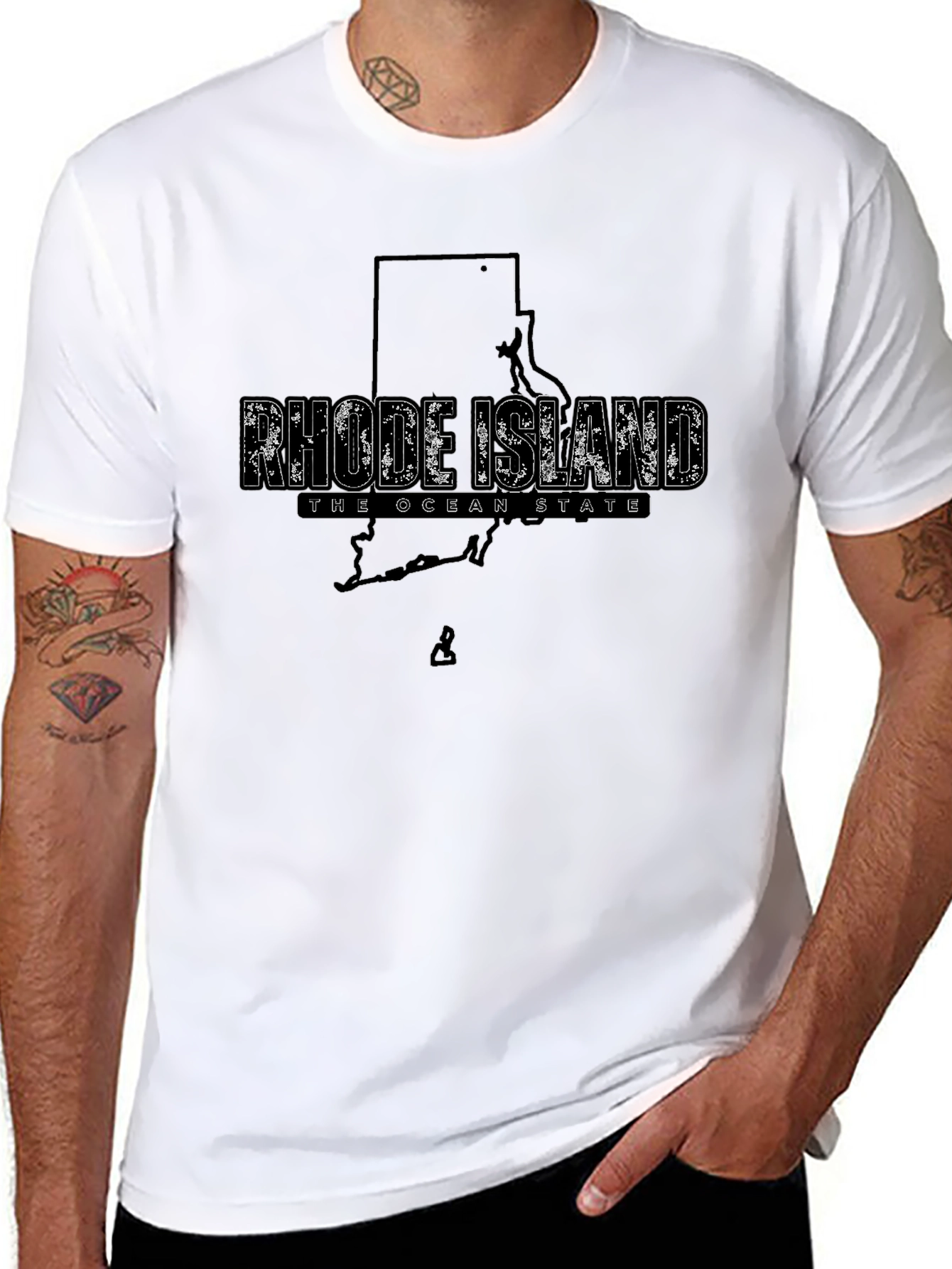 Rhode Island State Map T-Shirt - The Ocean State