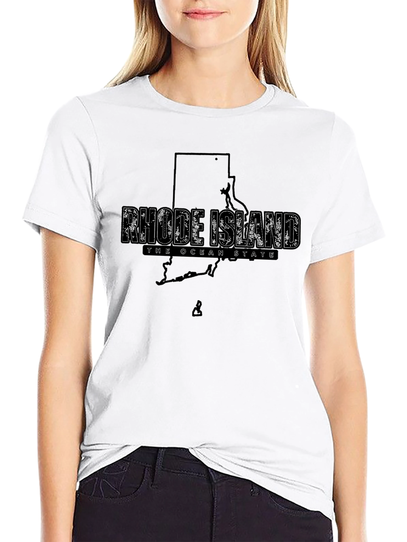 Rhode Island State Map T-Shirt - The Ocean State