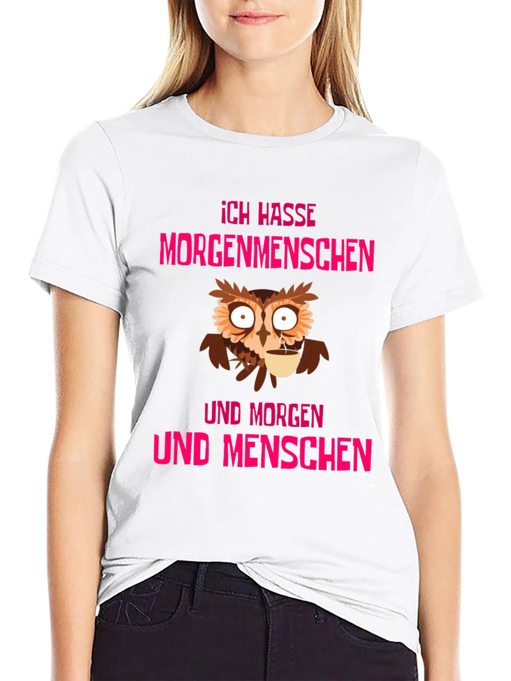 Ich Hasse Morgenmenschen Owl T-Shirt