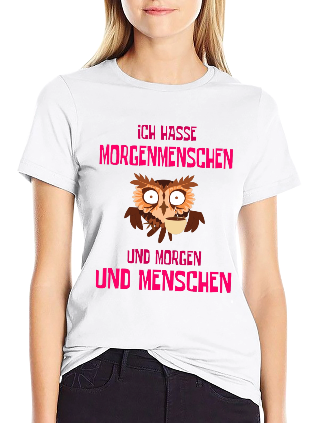 Ich Hasse Morgenmenschen Owl T-Shirt