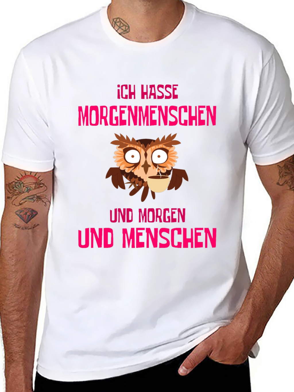 Ich Hasse Morgenmenschen Owl T-Shirt