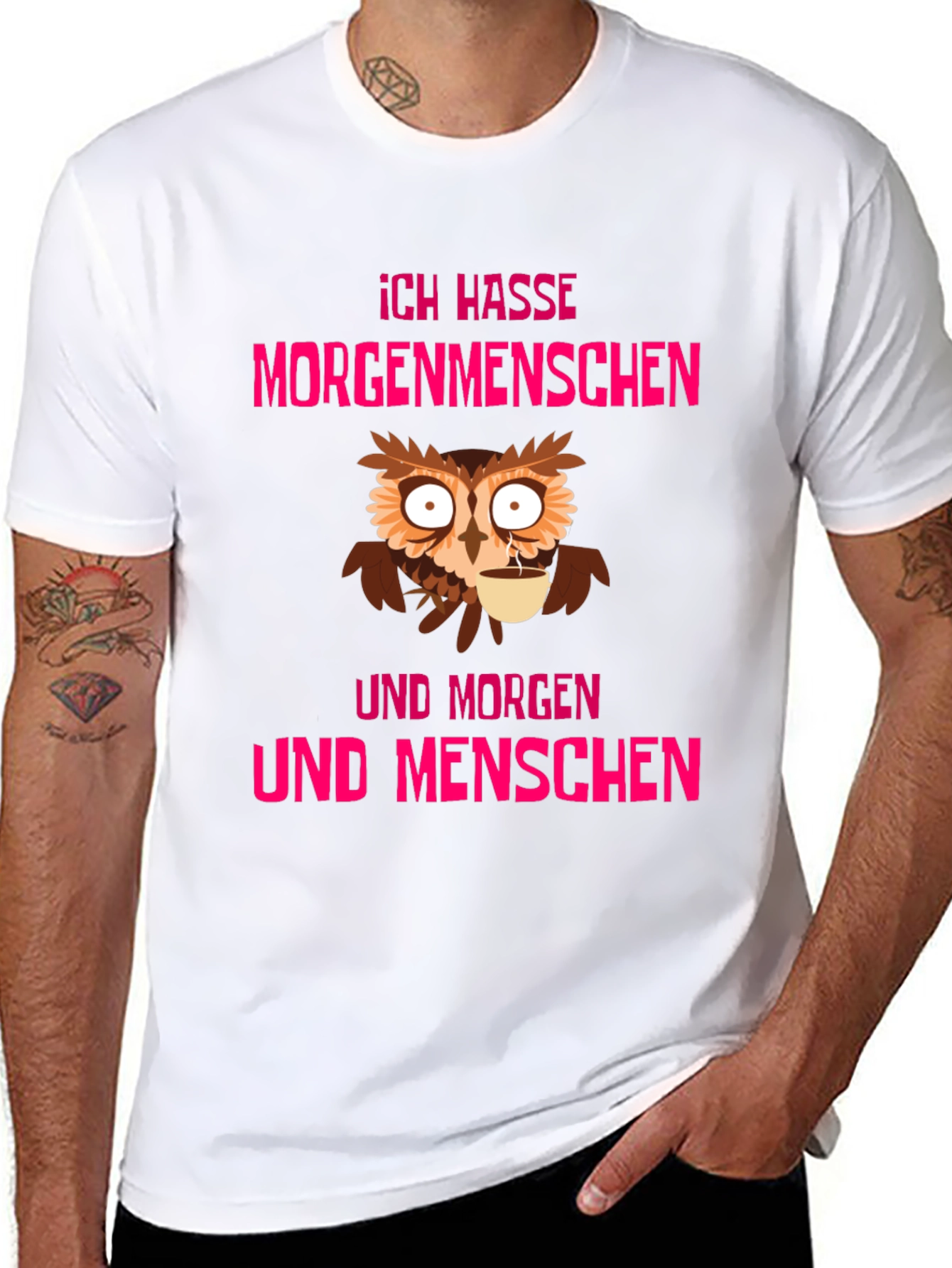 Ich Hasse Morgenmenschen Owl T-Shirt