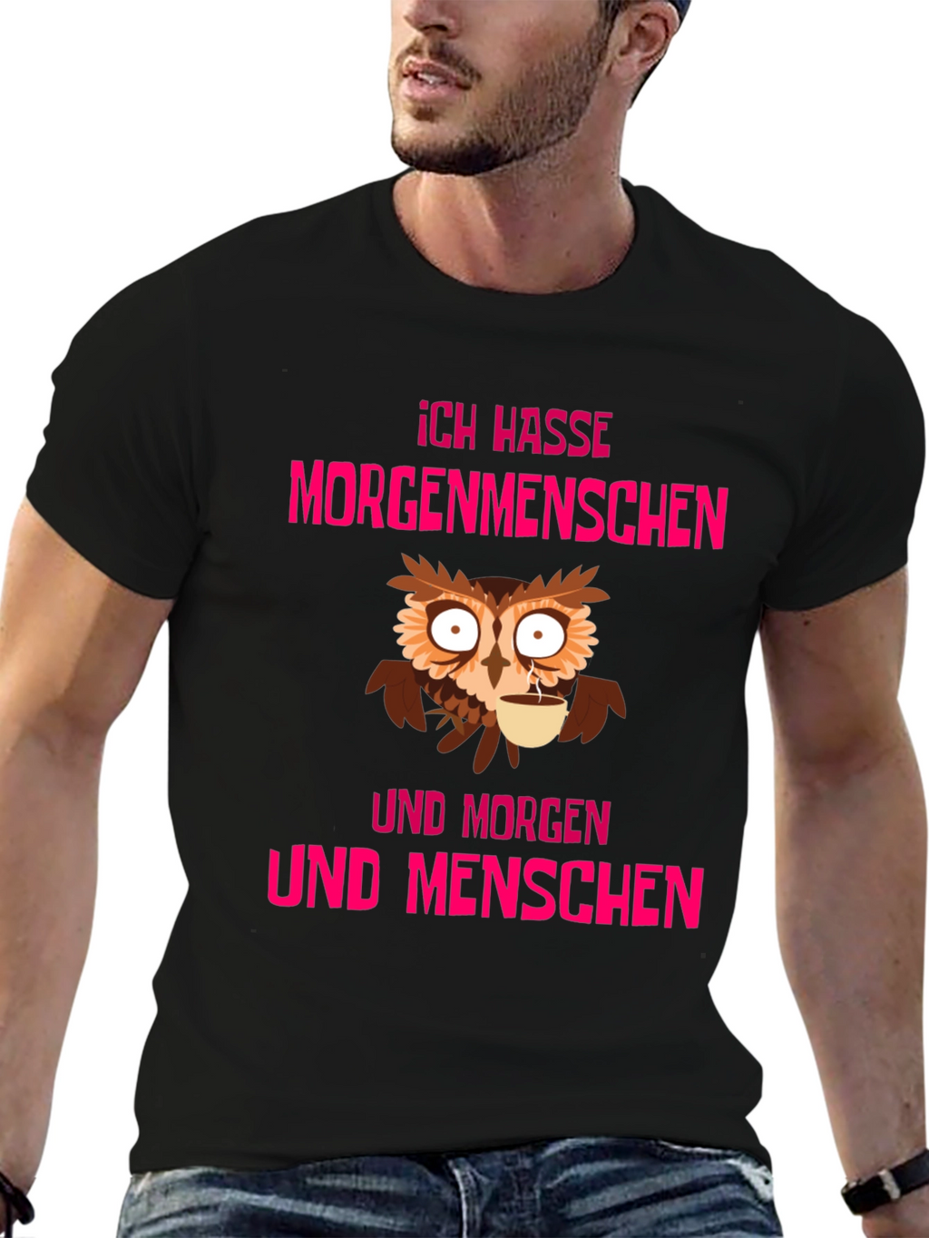 Ich Hasse Morgenmenschen Owl T-Shirt