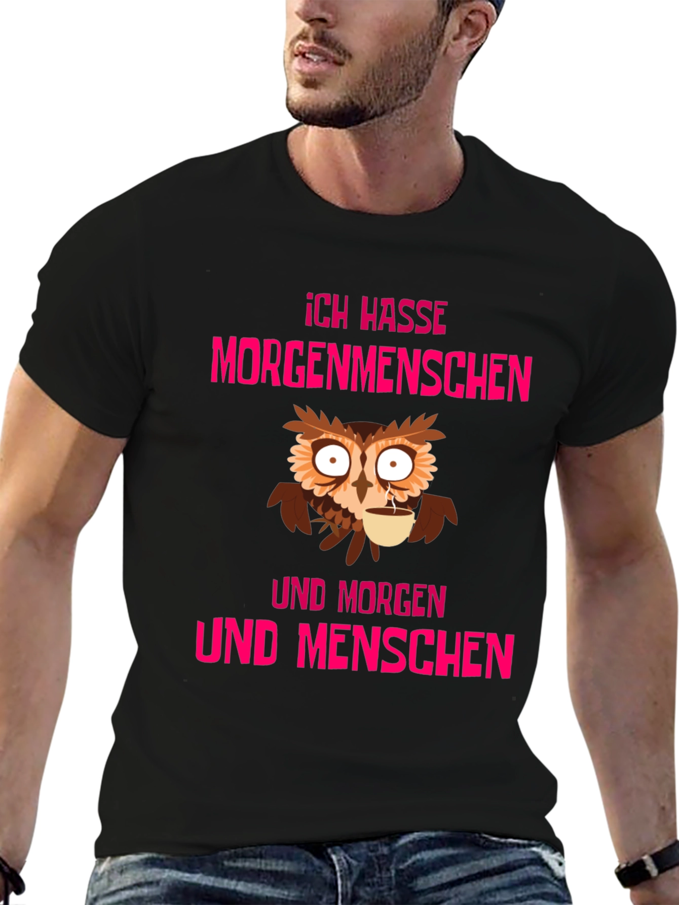 Ich Hasse Morgenmenschen Owl T-Shirt