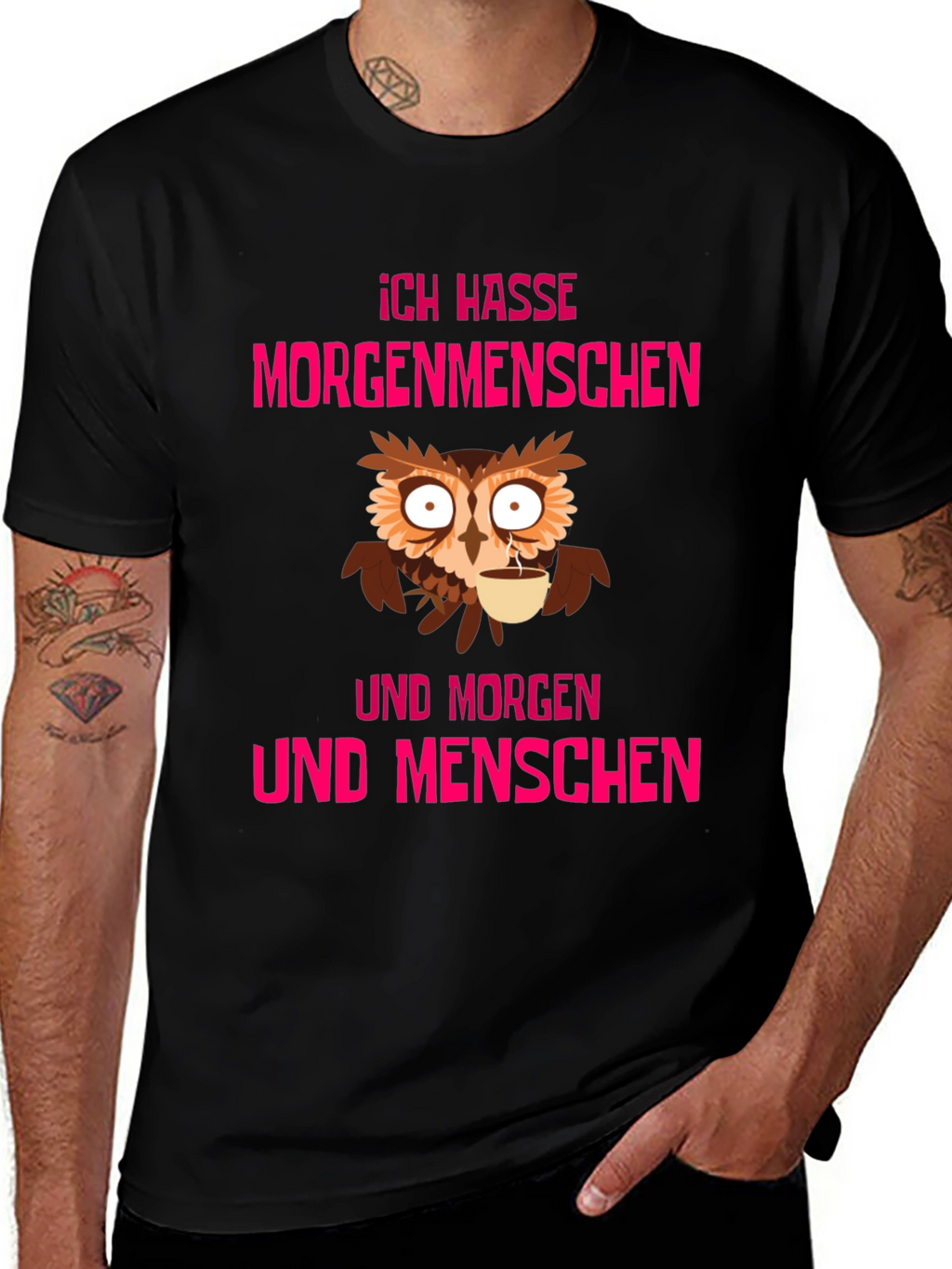 Ich Hasse Morgenmenschen Owl T-Shirt