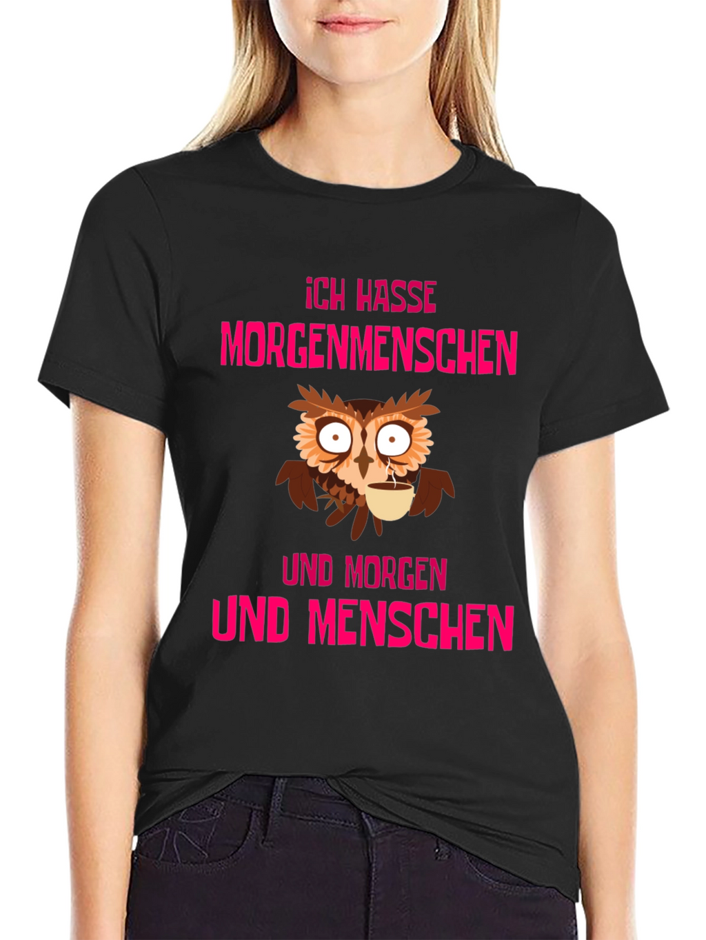 Ich Hasse Morgenmenschen Owl T-Shirt