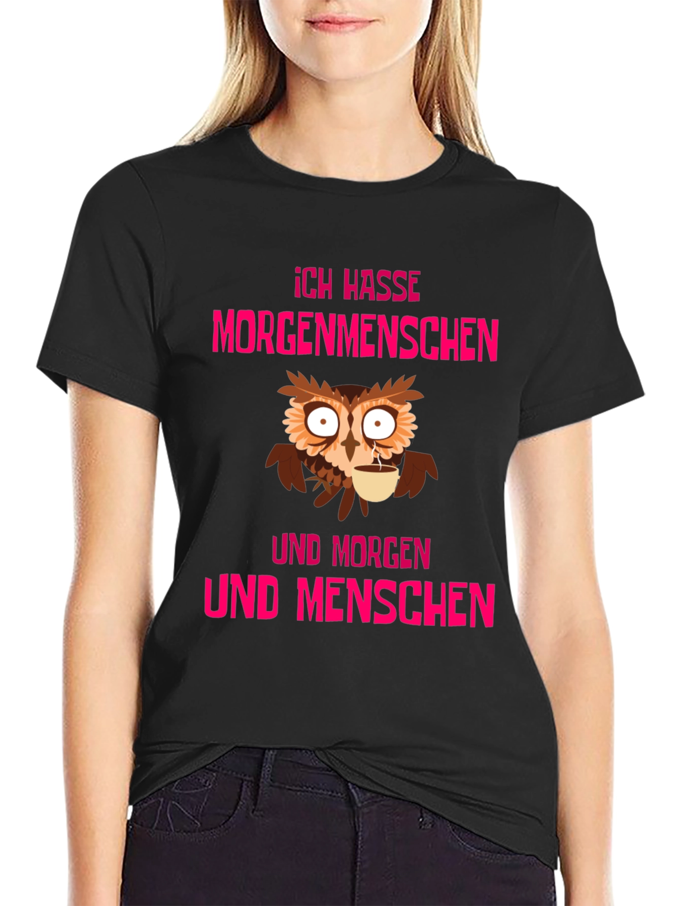 Ich Hasse Morgenmenschen Owl T-Shirt