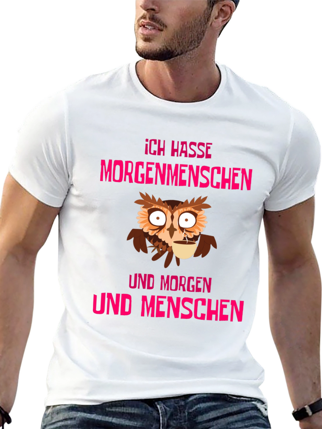 Ich Hasse Morgenmenschen Owl T-Shirt
