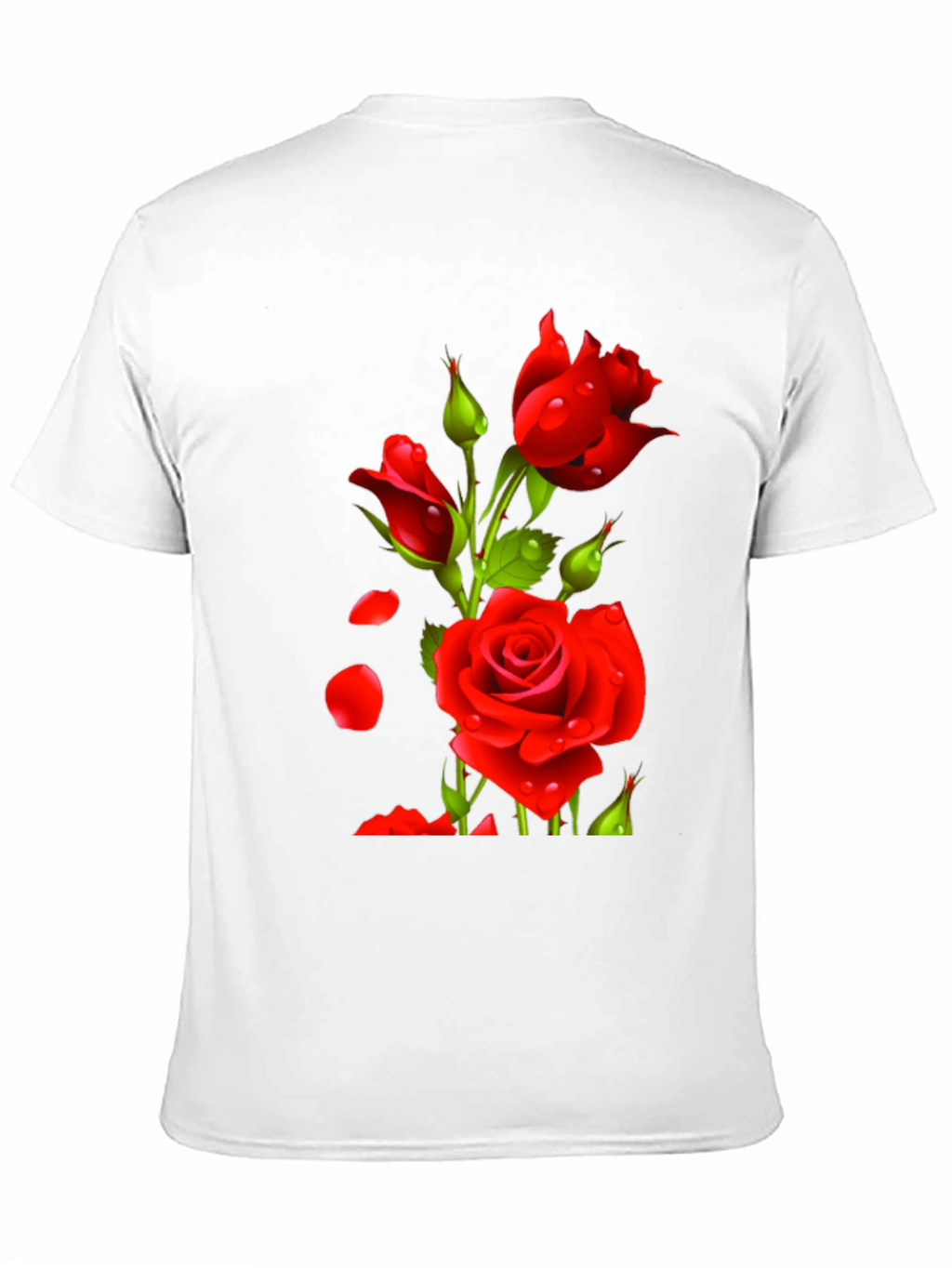 Mens Black Rose Graphic T-Shirt