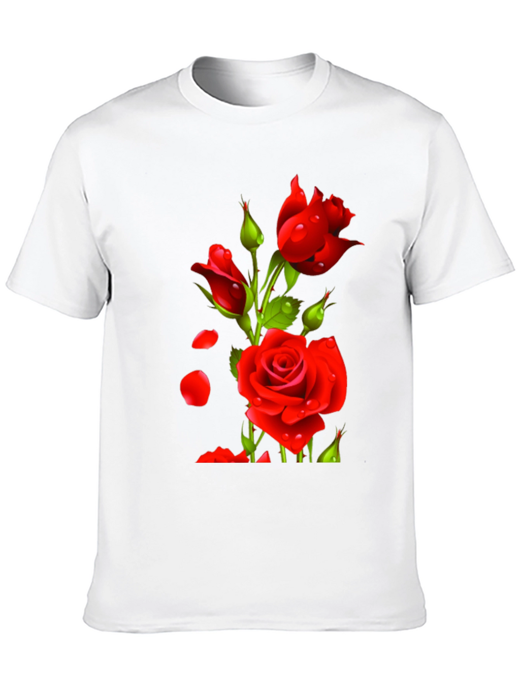 Mens Black Rose Graphic T-Shirt