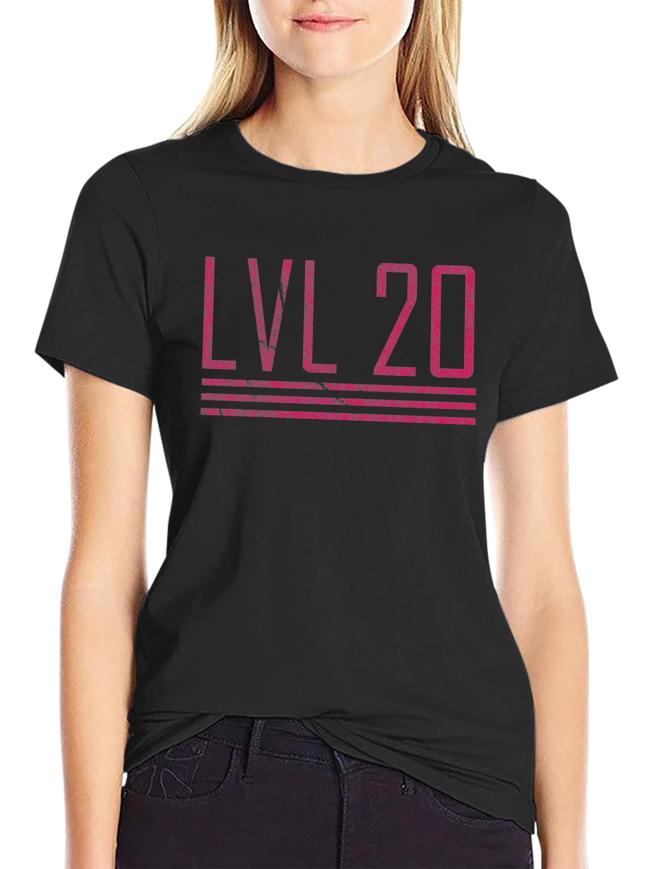 Level 20 Gamer T-Shirt - Black Cotton Blend