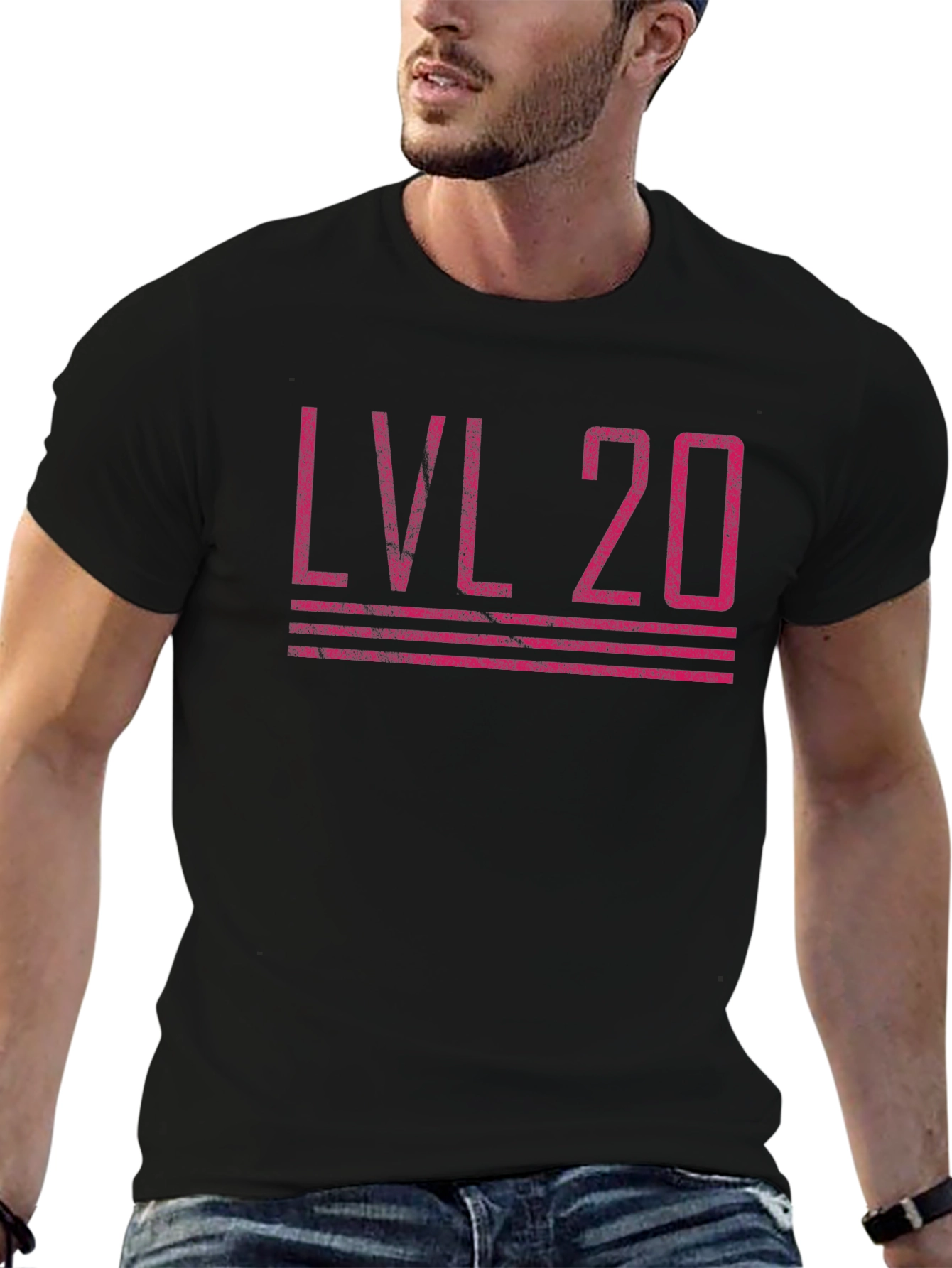 Level 20 Gamer T-Shirt - Black Cotton Blend