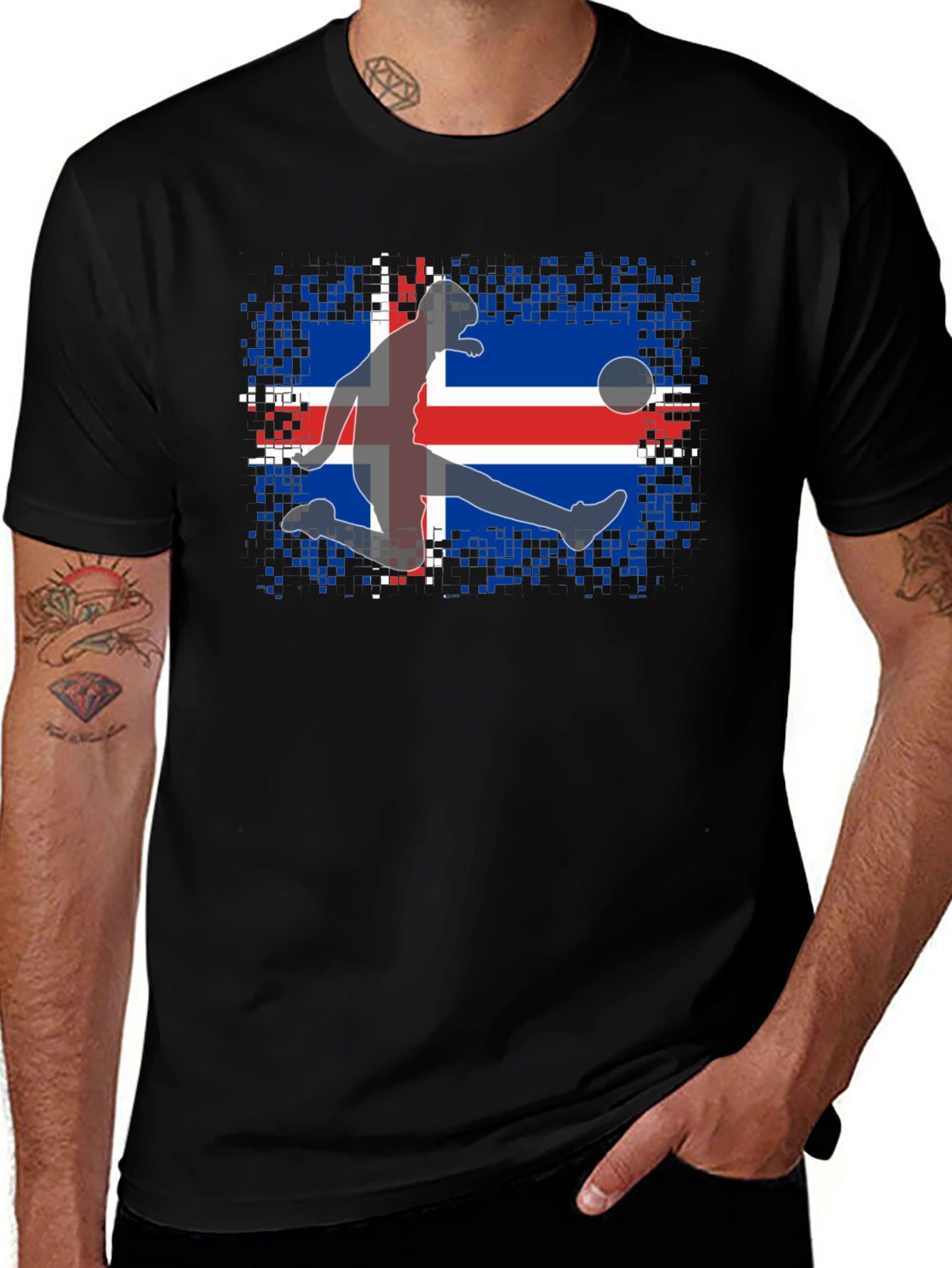 Iceland Soccer Flag Graphic T-Shirt
