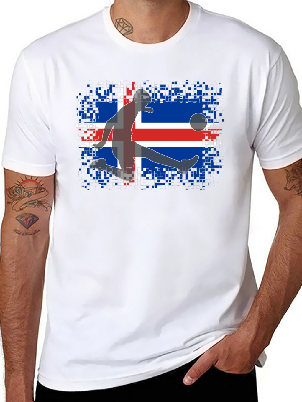 Iceland Soccer Flag Graphic T-Shirt