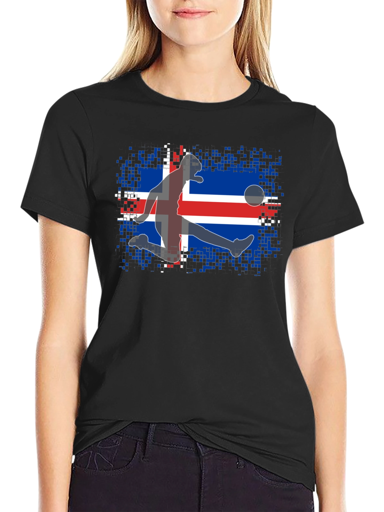 Iceland Soccer Flag Graphic T-Shirt