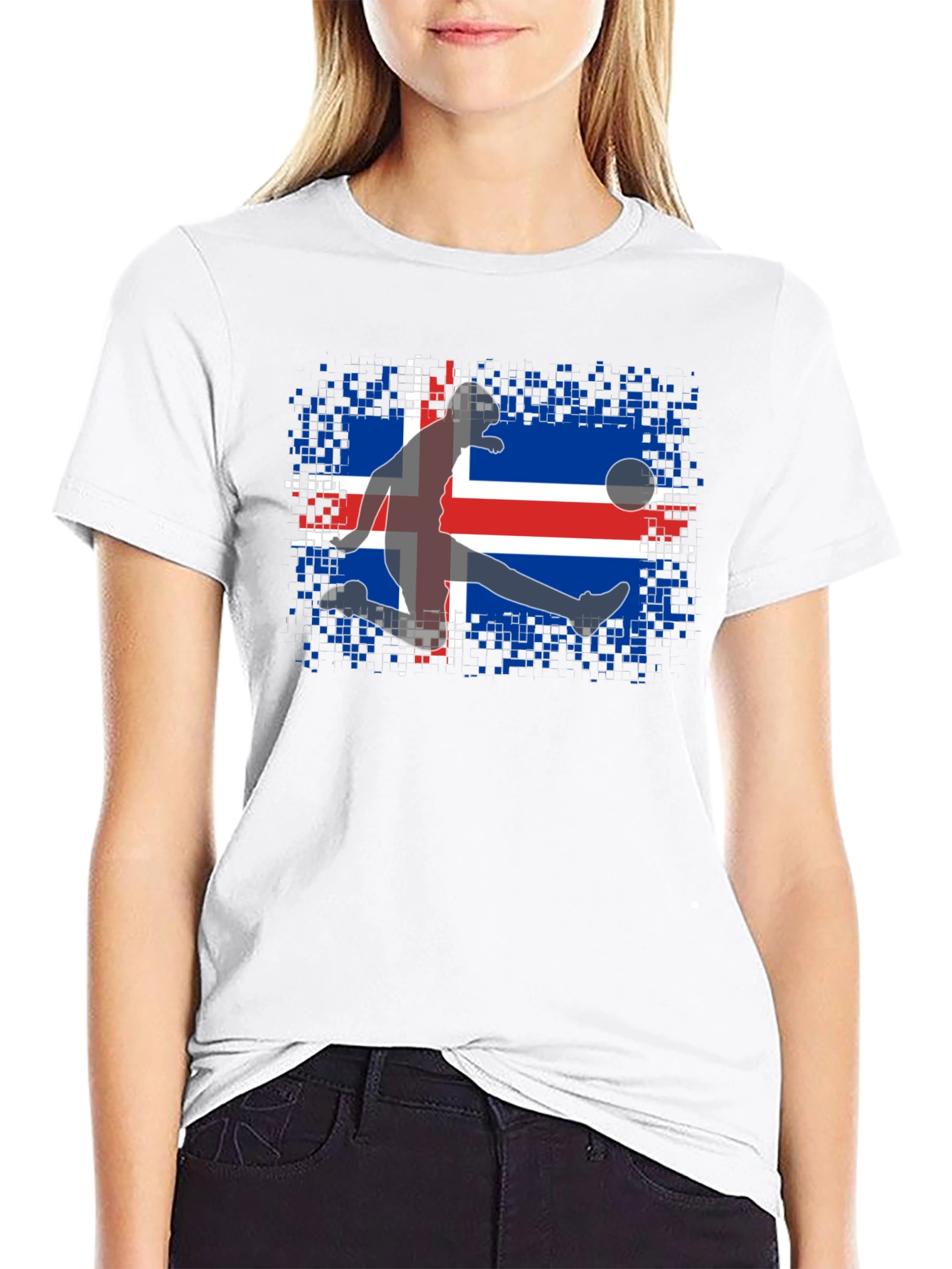 Iceland Soccer Flag Graphic T-Shirt