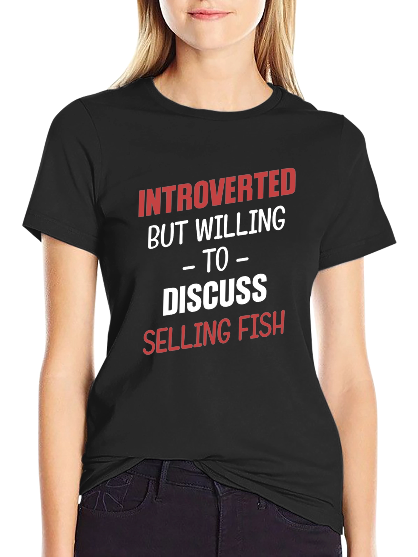 Introverted Selling Fish Graphic T-Shirt