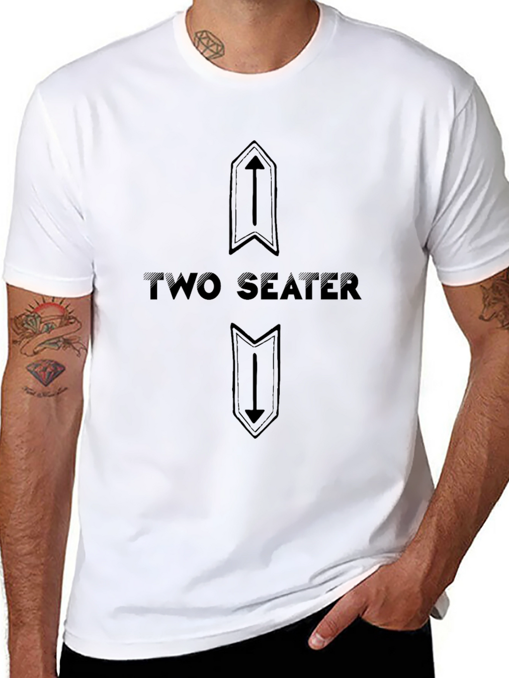Two Seater Graphic Tee - Black Cotton T-Shirt