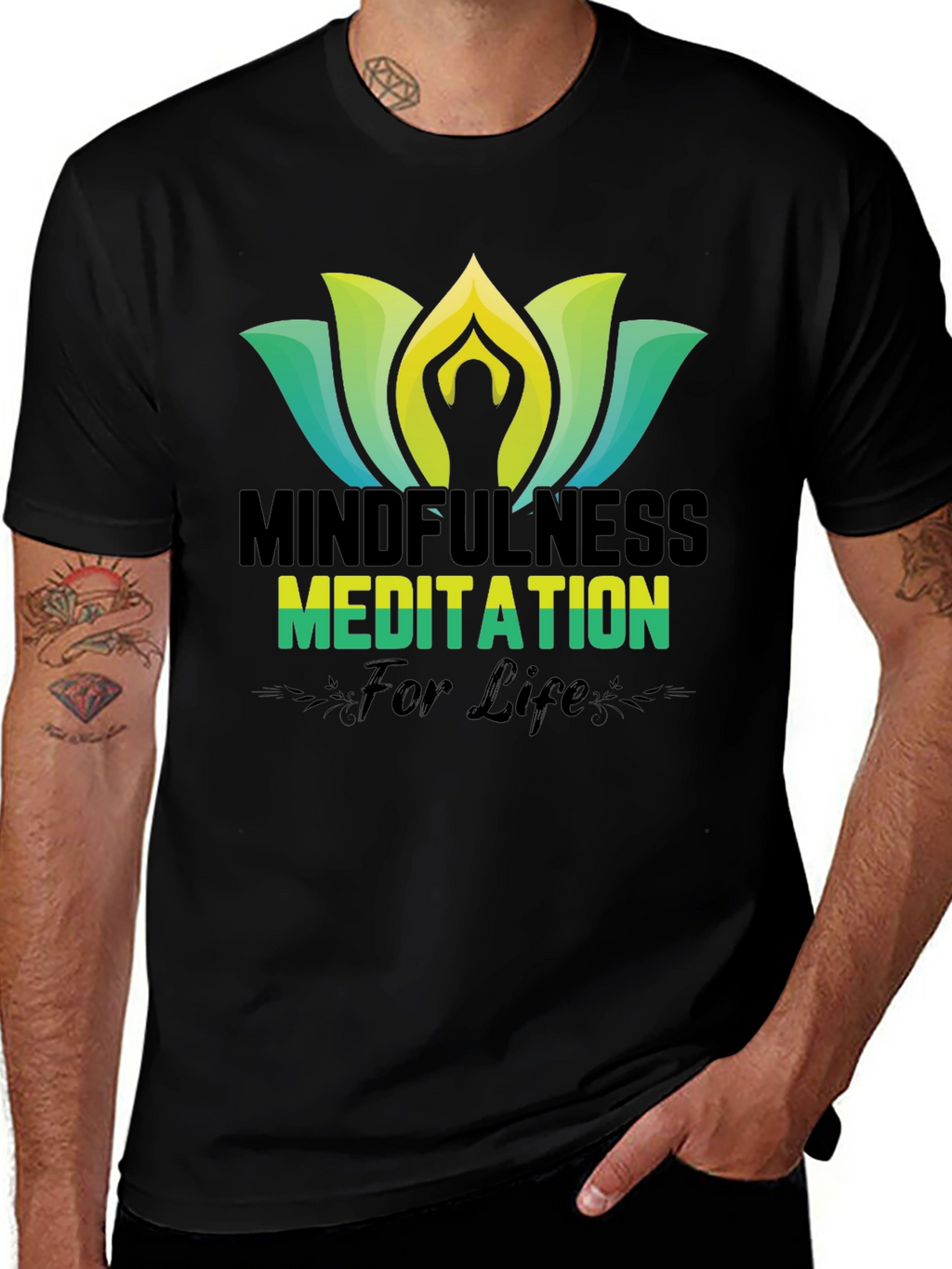 Mindfulness Meditation Black T-Shirt