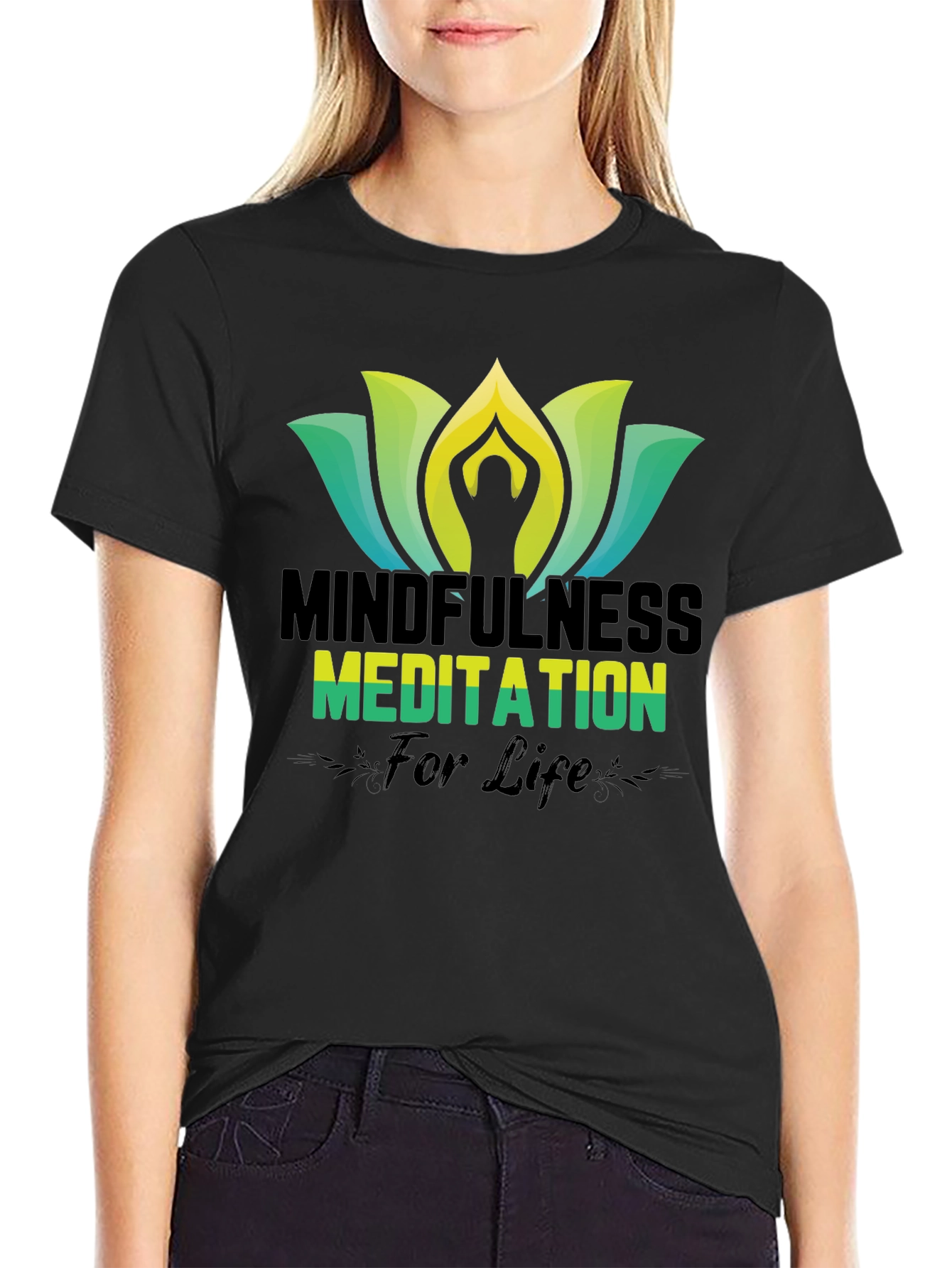 Mindfulness Meditation Black T-Shirt