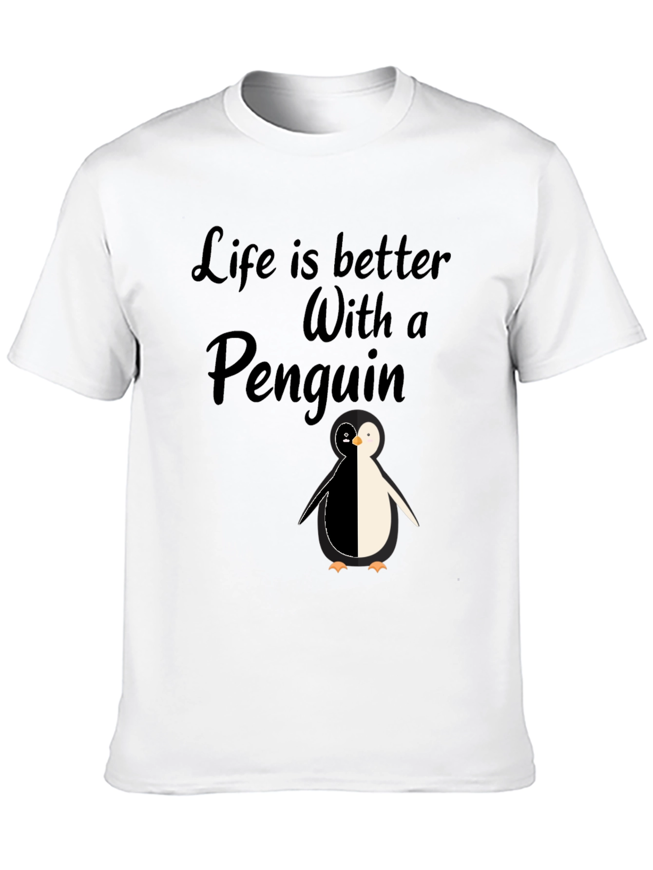 Life is Better With A Penguin - Black T-Shirt