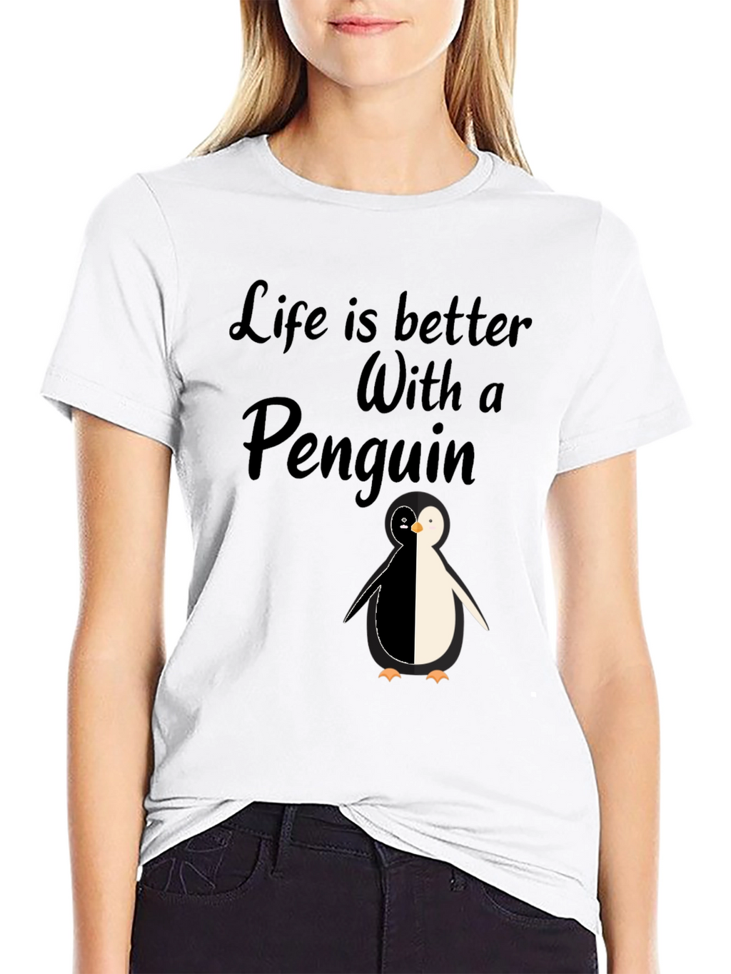 Life is Better With A Penguin - Black T-Shirt