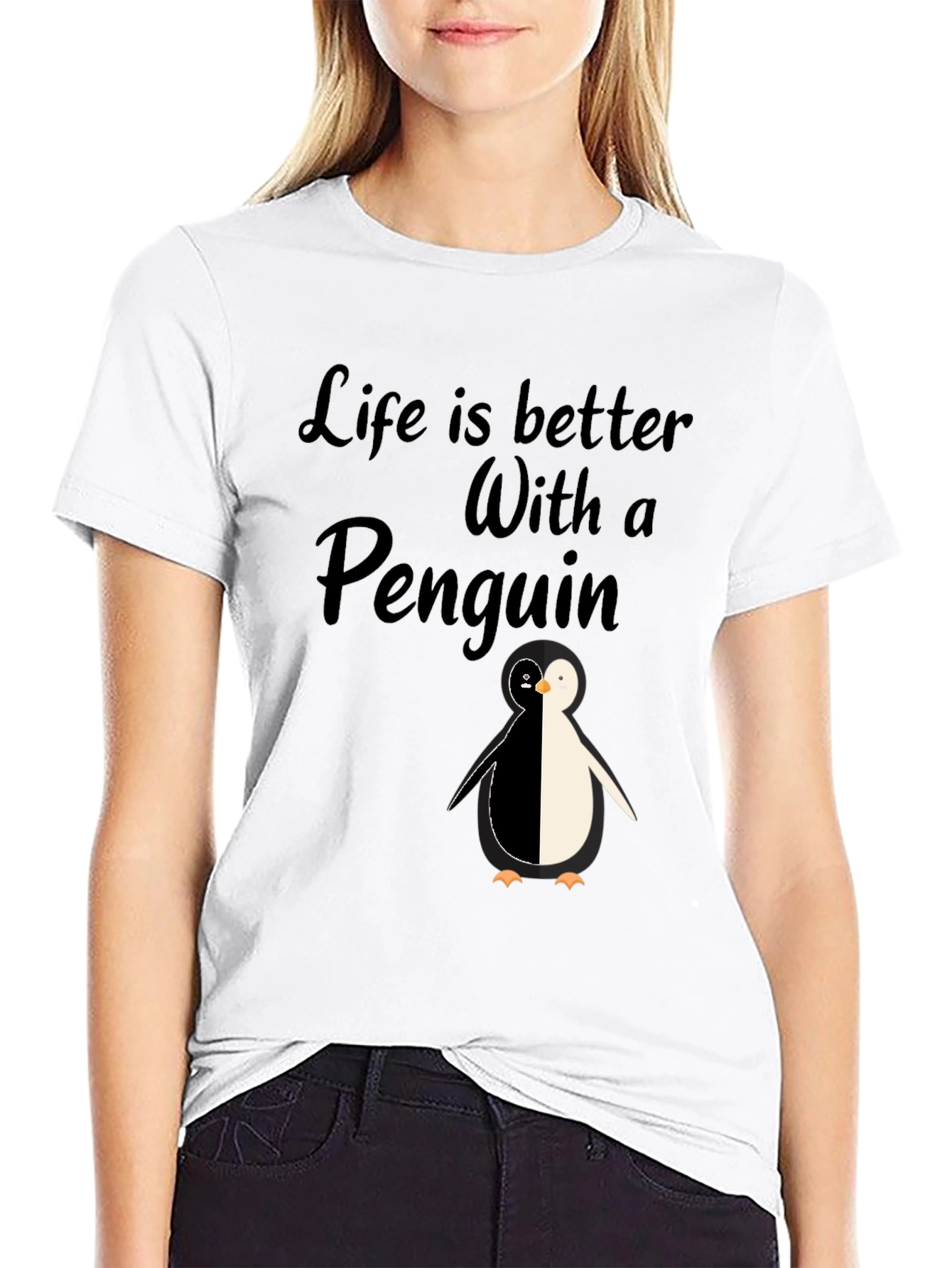 Life is Better With A Penguin - Black T-Shirt