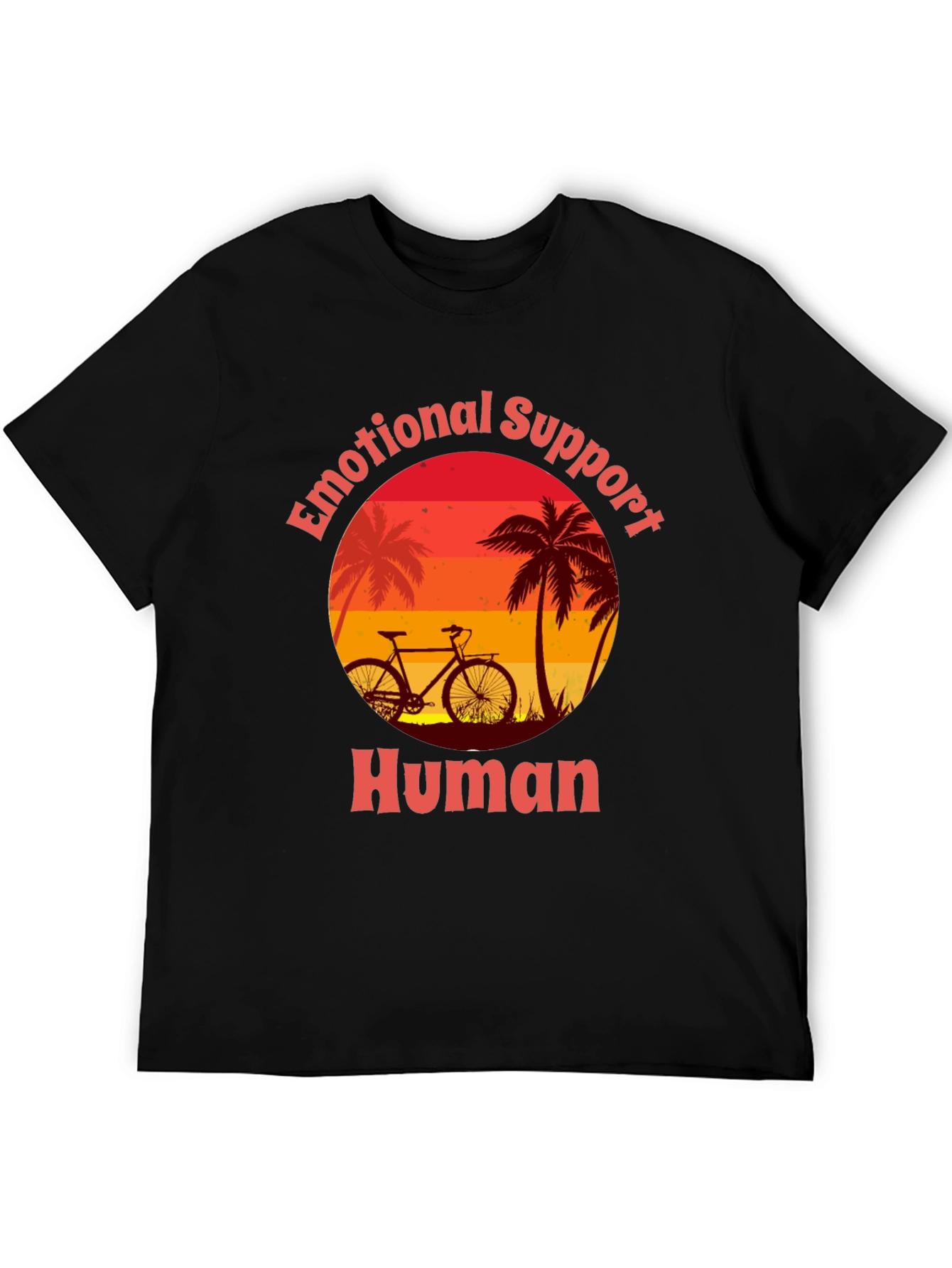 Emotional Support Human T-Shirt - Bicycle & Palm Trees