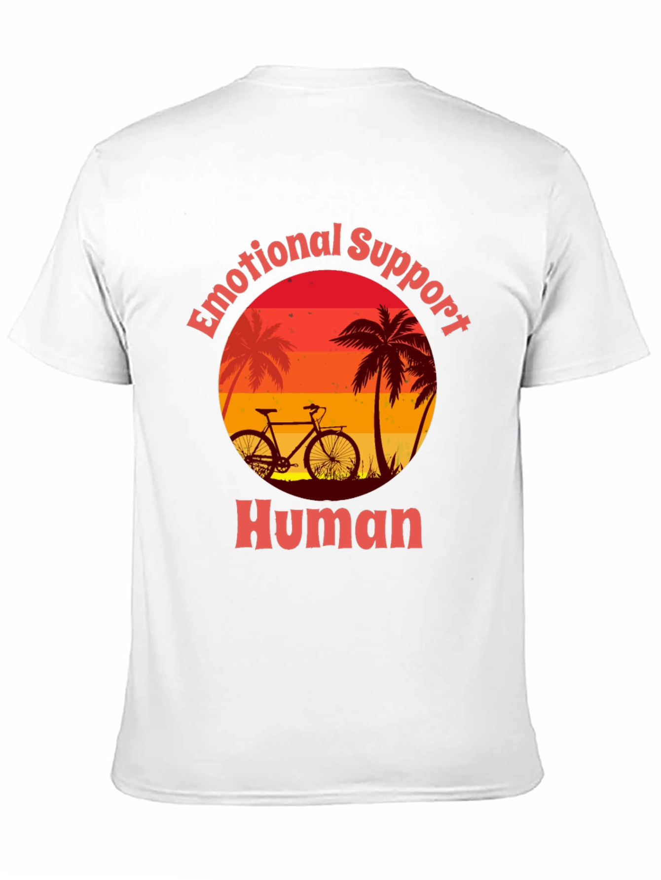 Emotional Support Human T-Shirt - Bicycle & Palm Trees