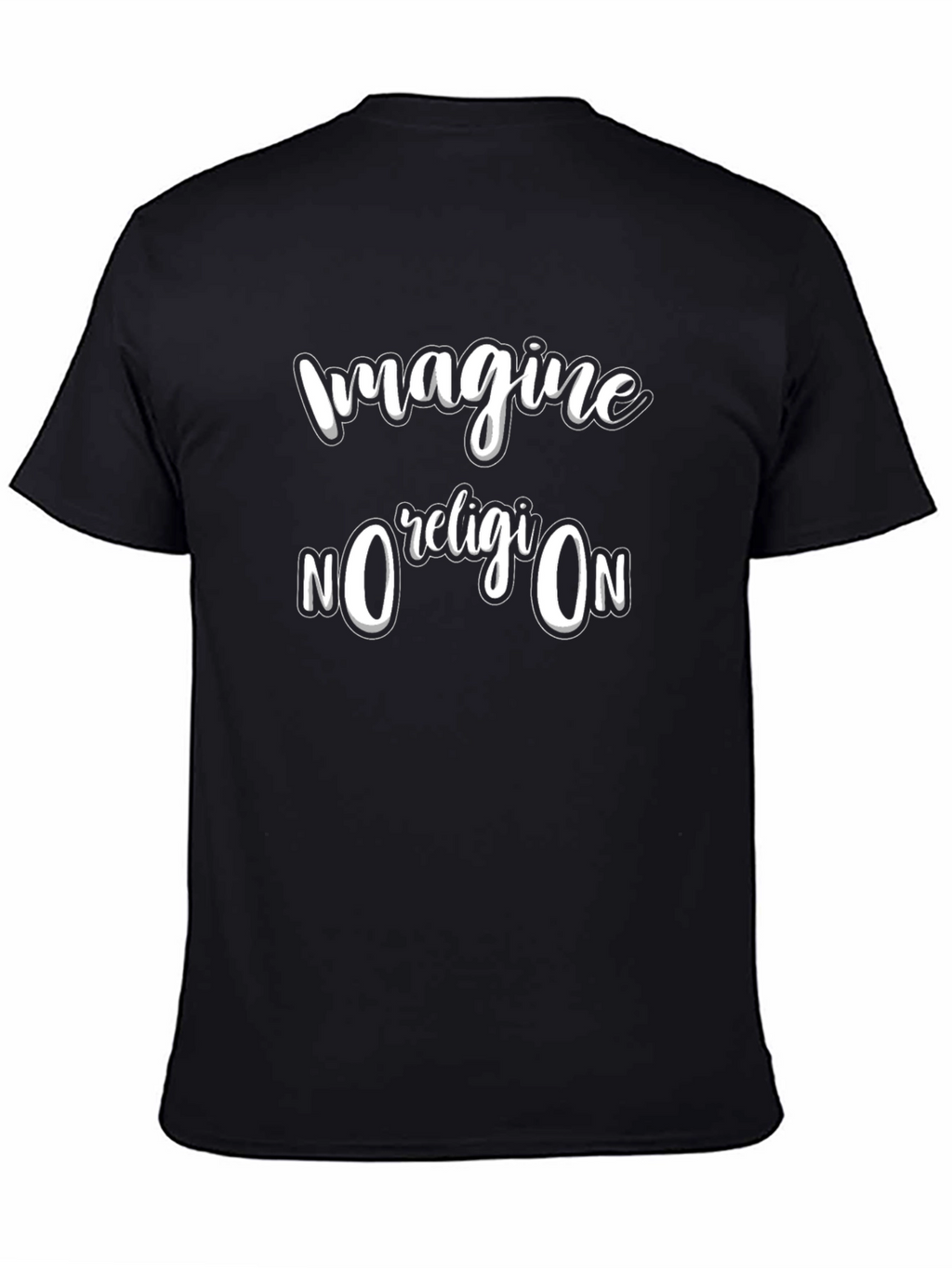 Imagine No Religion Black Graphic T-Shirt