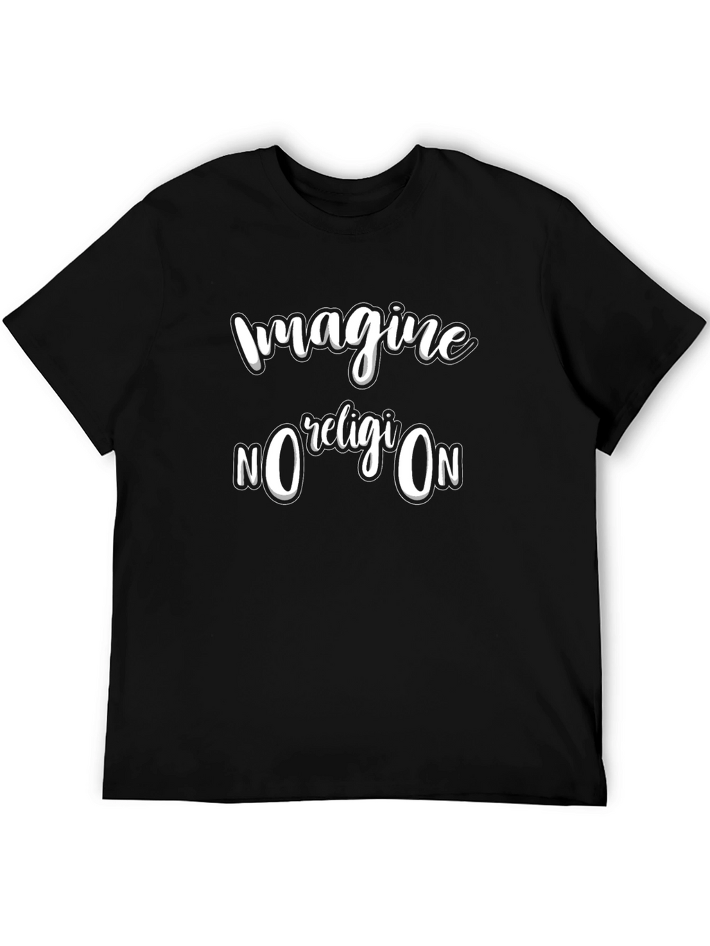 Imagine No Religion Black Graphic T-Shirt