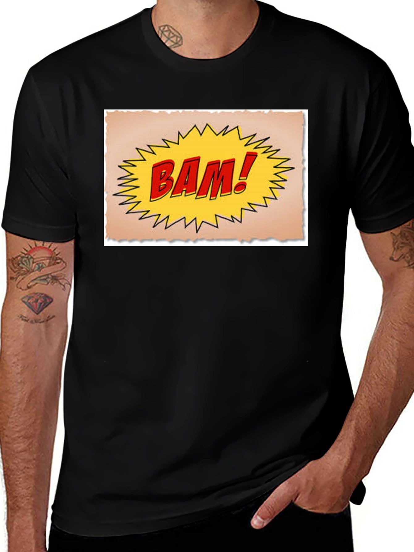BAM! Comic Style Black T-Shirt