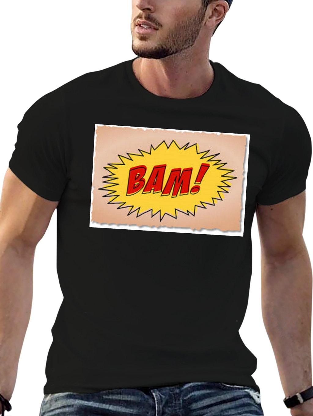 BAM! Comic Style Black T-Shirt