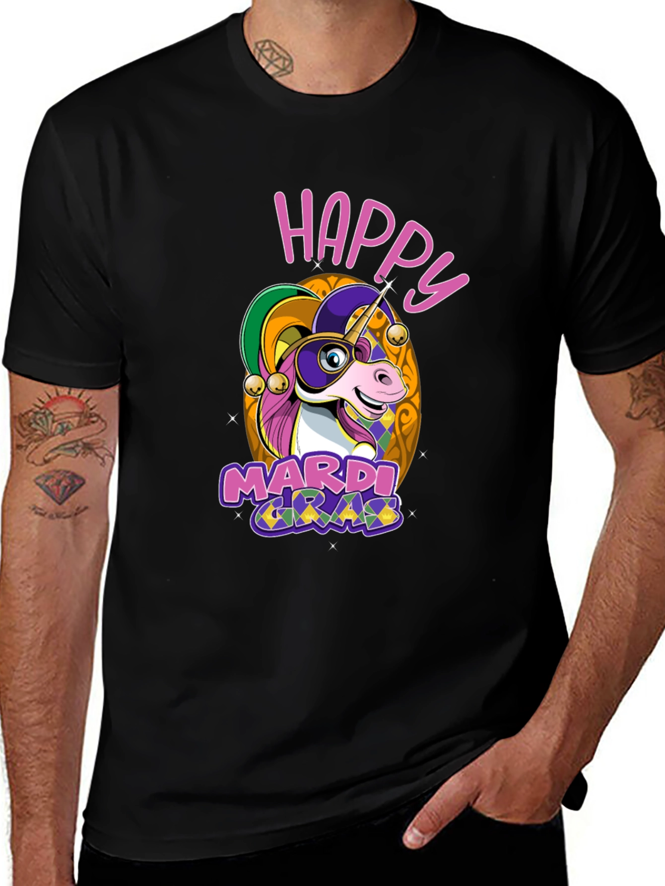 Happy Mardi Gras Unicorn T-Shirt