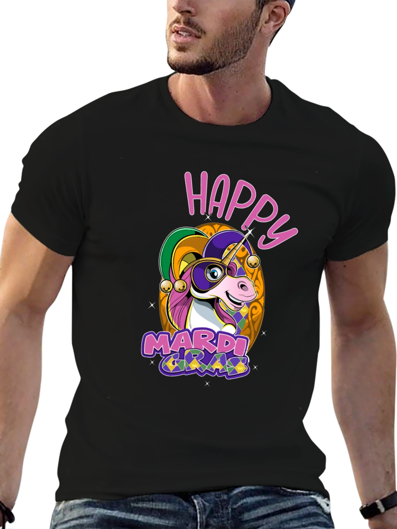 Happy Mardi Gras Unicorn T-Shirt