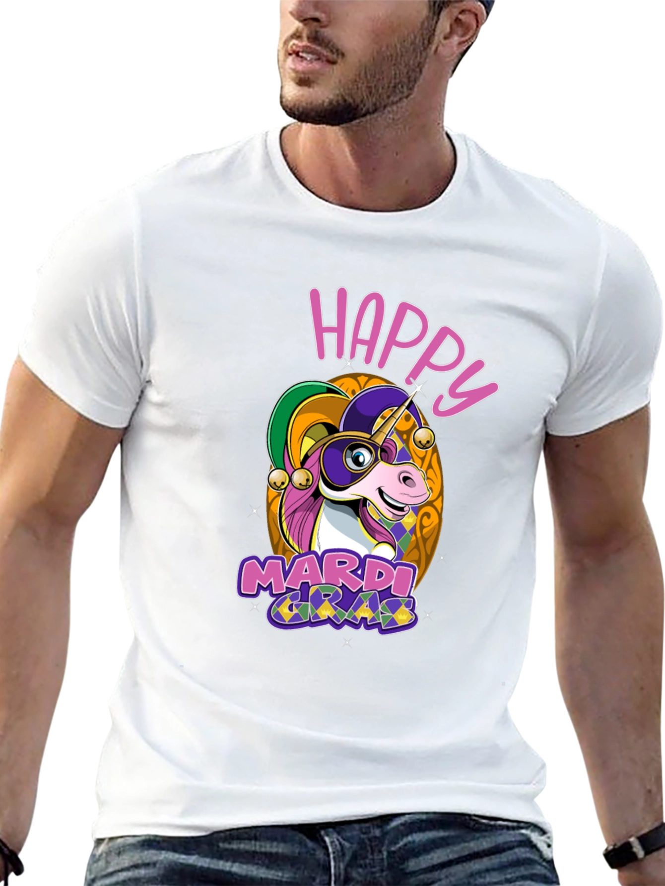Happy Mardi Gras Unicorn T-Shirt